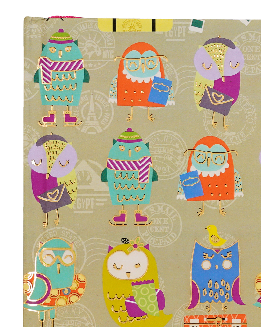 FUNKY OWLS NOTEBOOK 8 X 6 Hard Cover