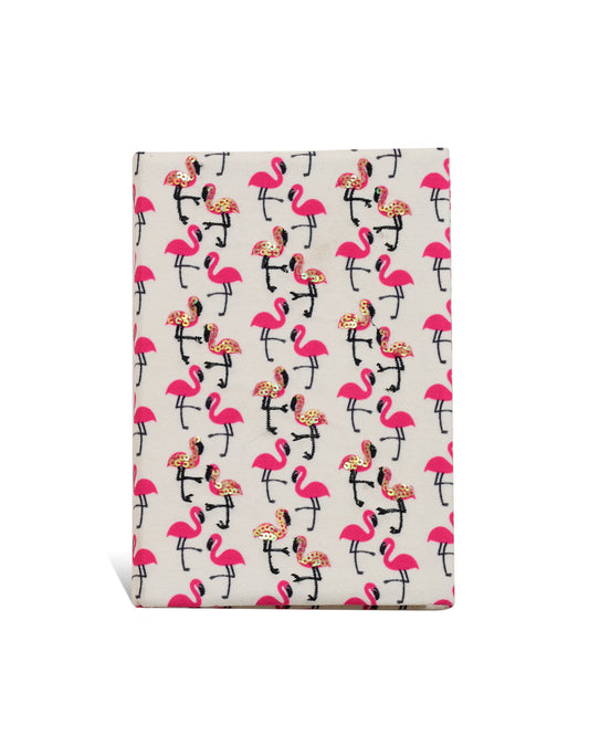 Flamingo Blush Fabric Notebook 8 X 6"