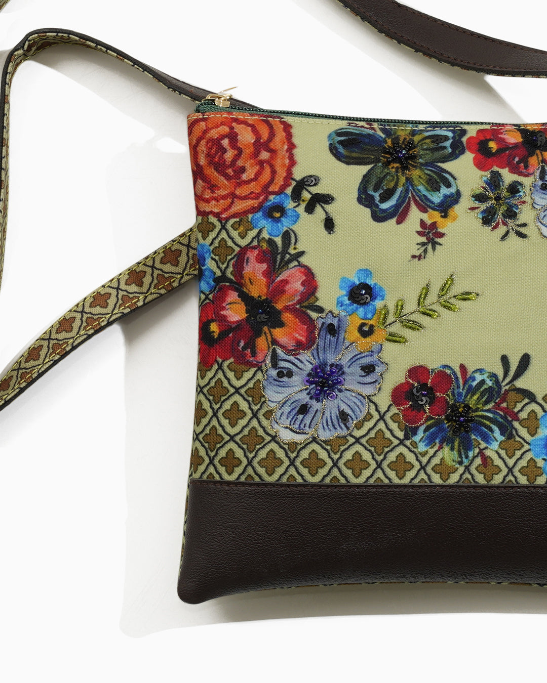 Vibrant Bloom Flat Sling Bag