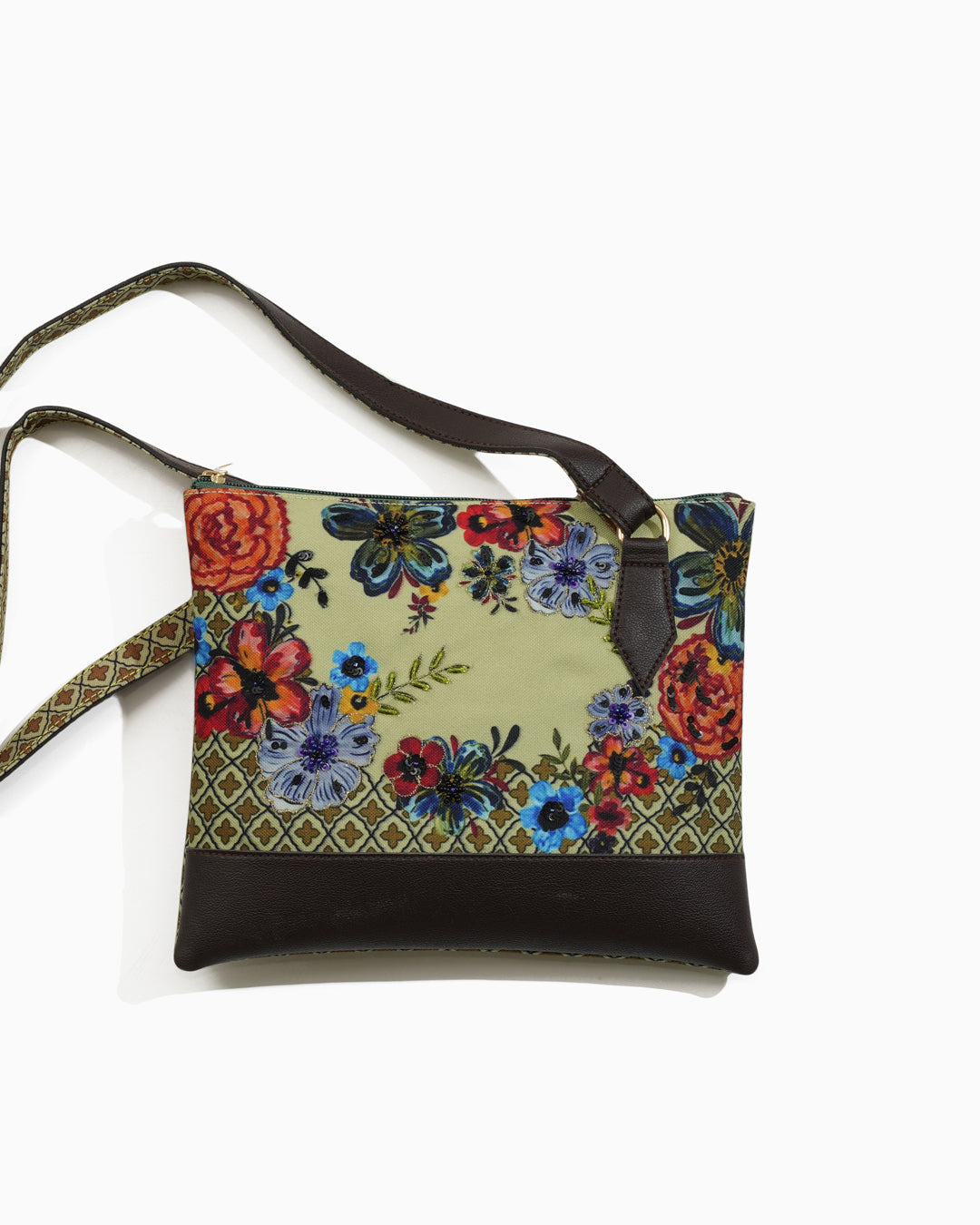 Vibrant Bloom Flat Sling Bag