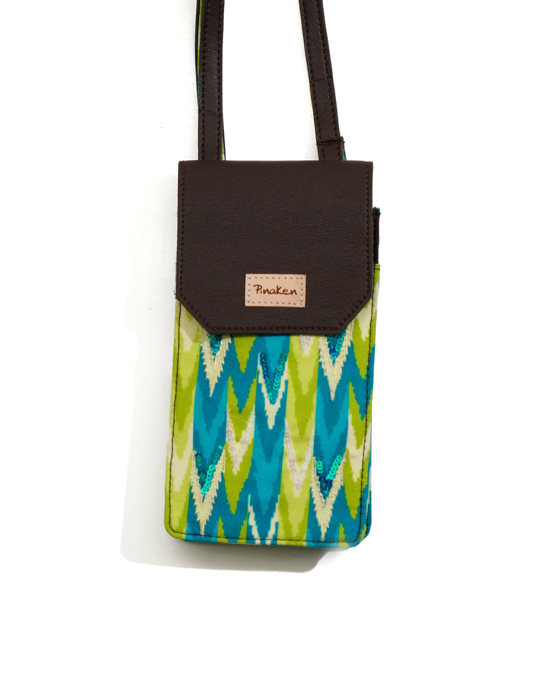 Green Ikat Mobile Sling Bag