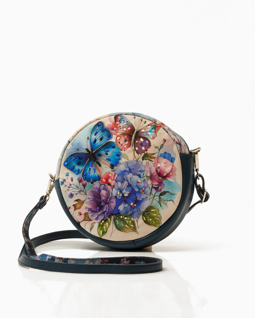 Butterfly Splash Round Sling Bag