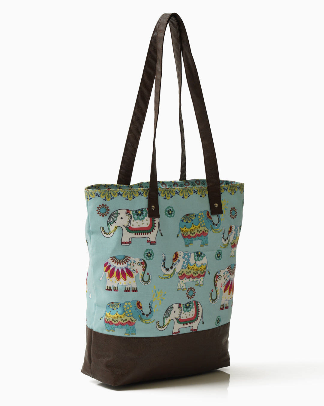 JUMBO TRUNK SHOULDER TOTE BAG WITH VEGAN LEATHER