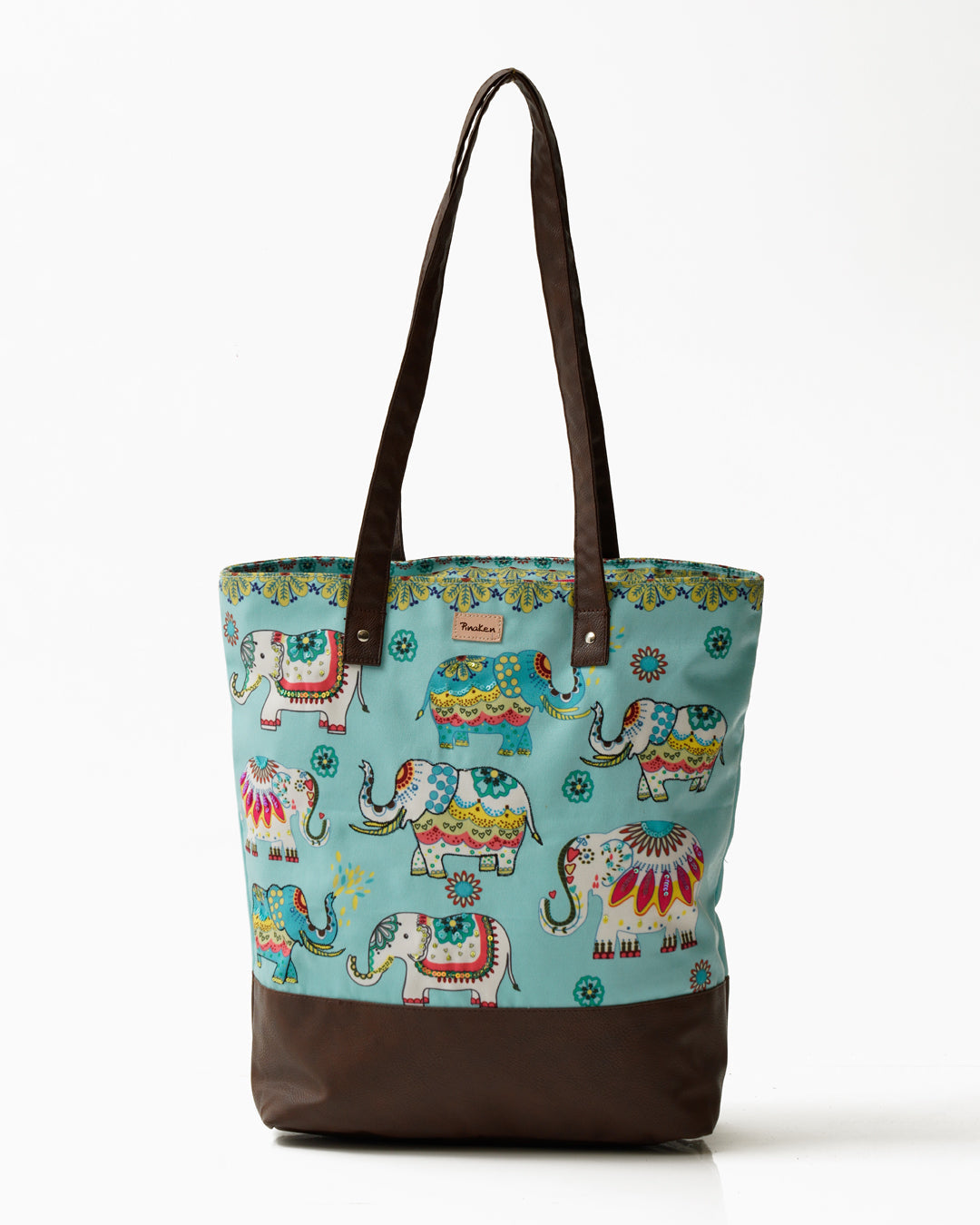 JUMBO TRUNK SHOULDER TOTE BAG WITH VEGAN LEATHER