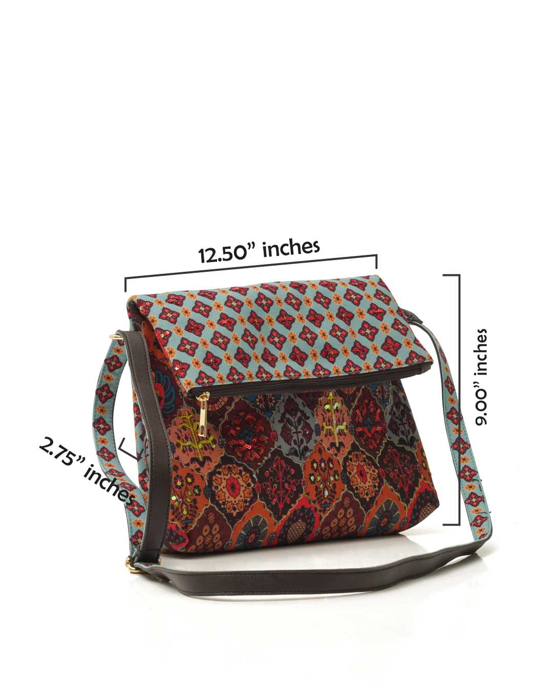 Floral Geo Fold-over Sling Bag