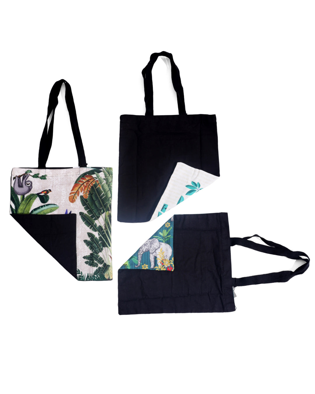 Elephant Bonanza, Savanna Leopard & Banana Groves Tote Bag Set Of 3