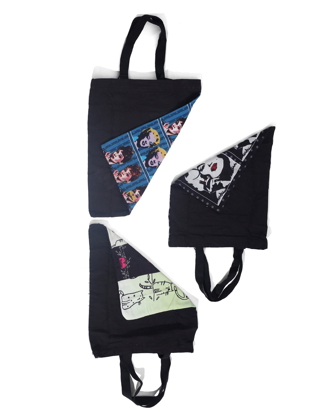 Lady Monroe, Meow, Hollywood Divas Tote Bags Set Of 3