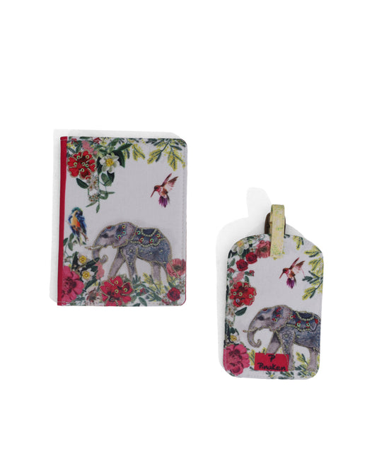 Tropical Elephant Passport And One Luggage Tag Combo