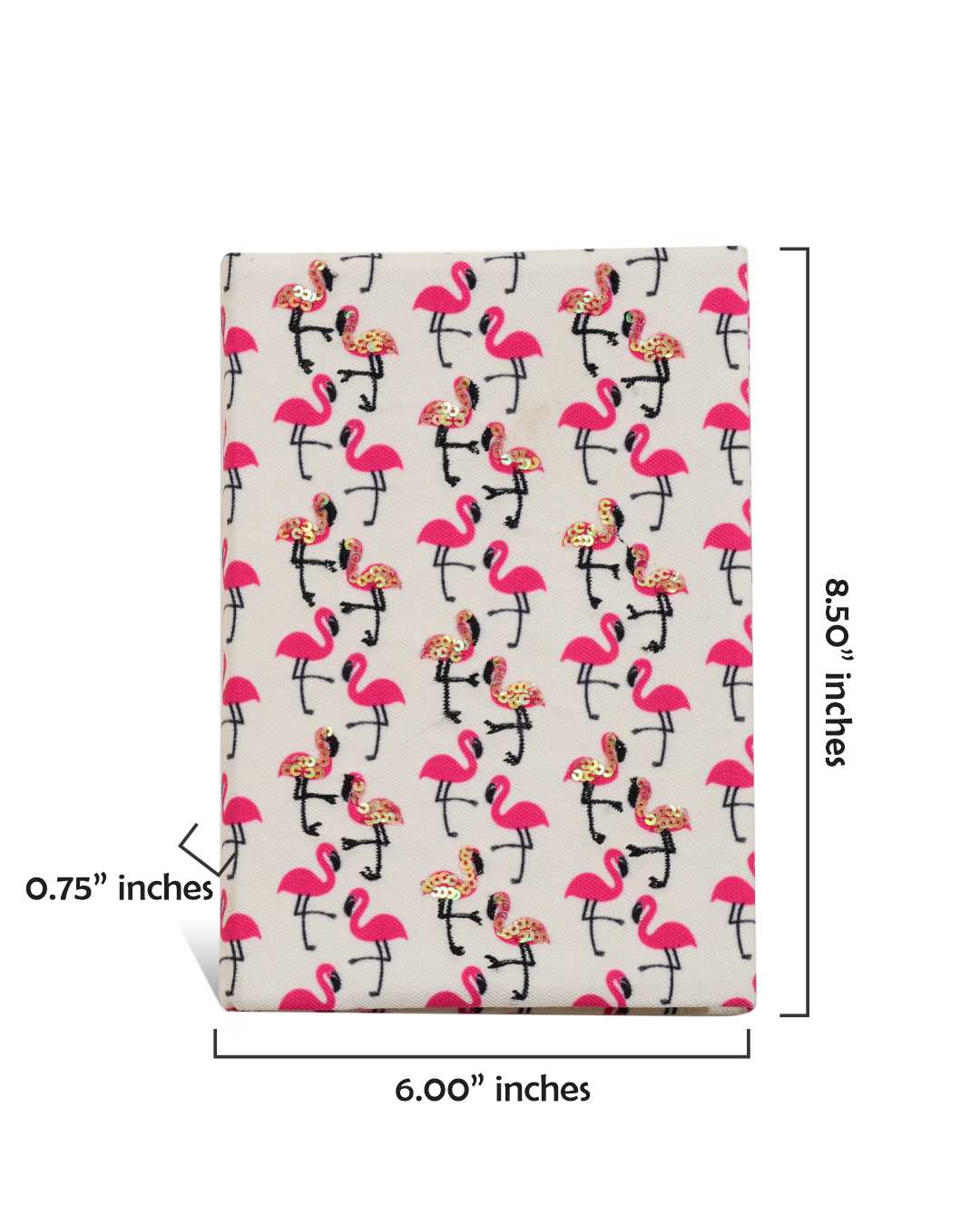 Flamingo Blush Fabric Notebook 8 X 6"