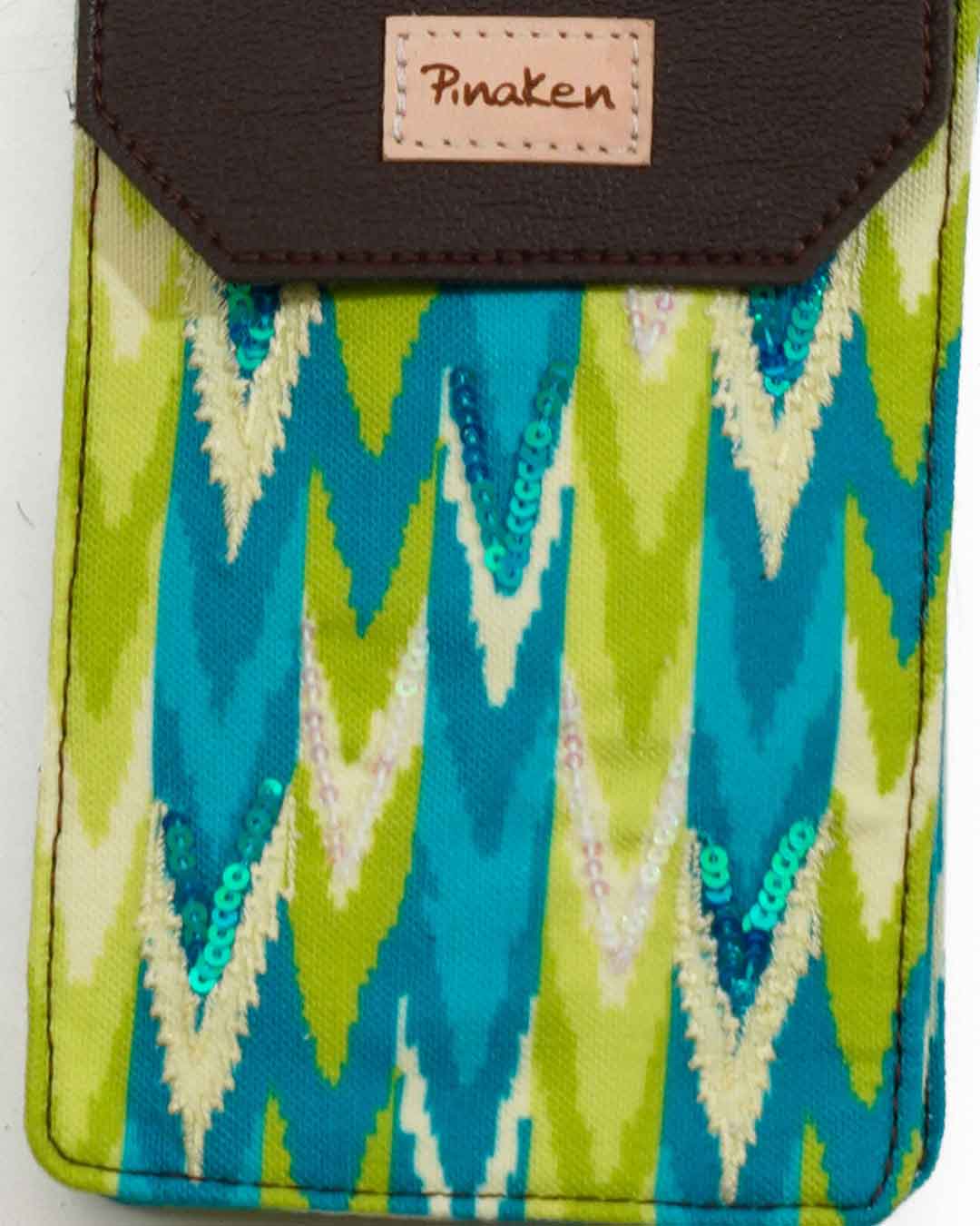 Green Ikat Mobile Sling Bag