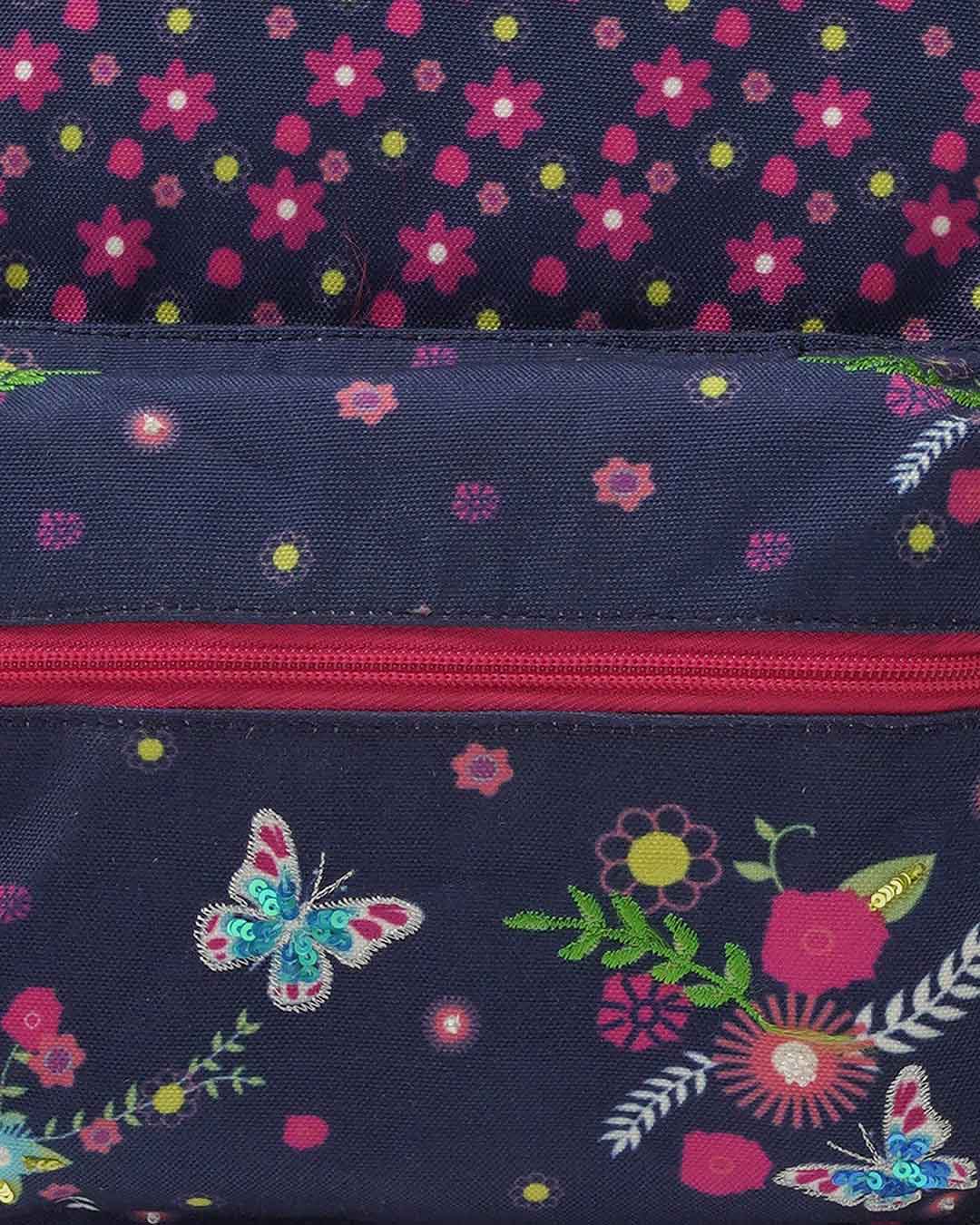 Butterfly Bloom Backpack Bag With Side Pockets