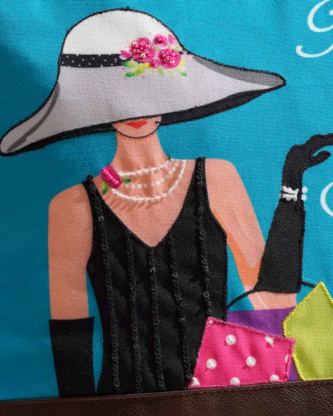 Born To Shop Shoulder Tote Bag With Vegan Leather