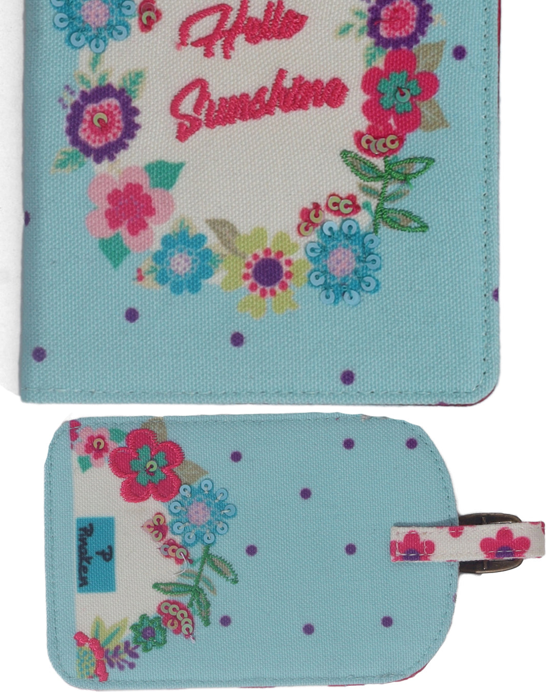 HELLO SUNSHINE Passport Holder & LUGGAGE TAG SET OF 2