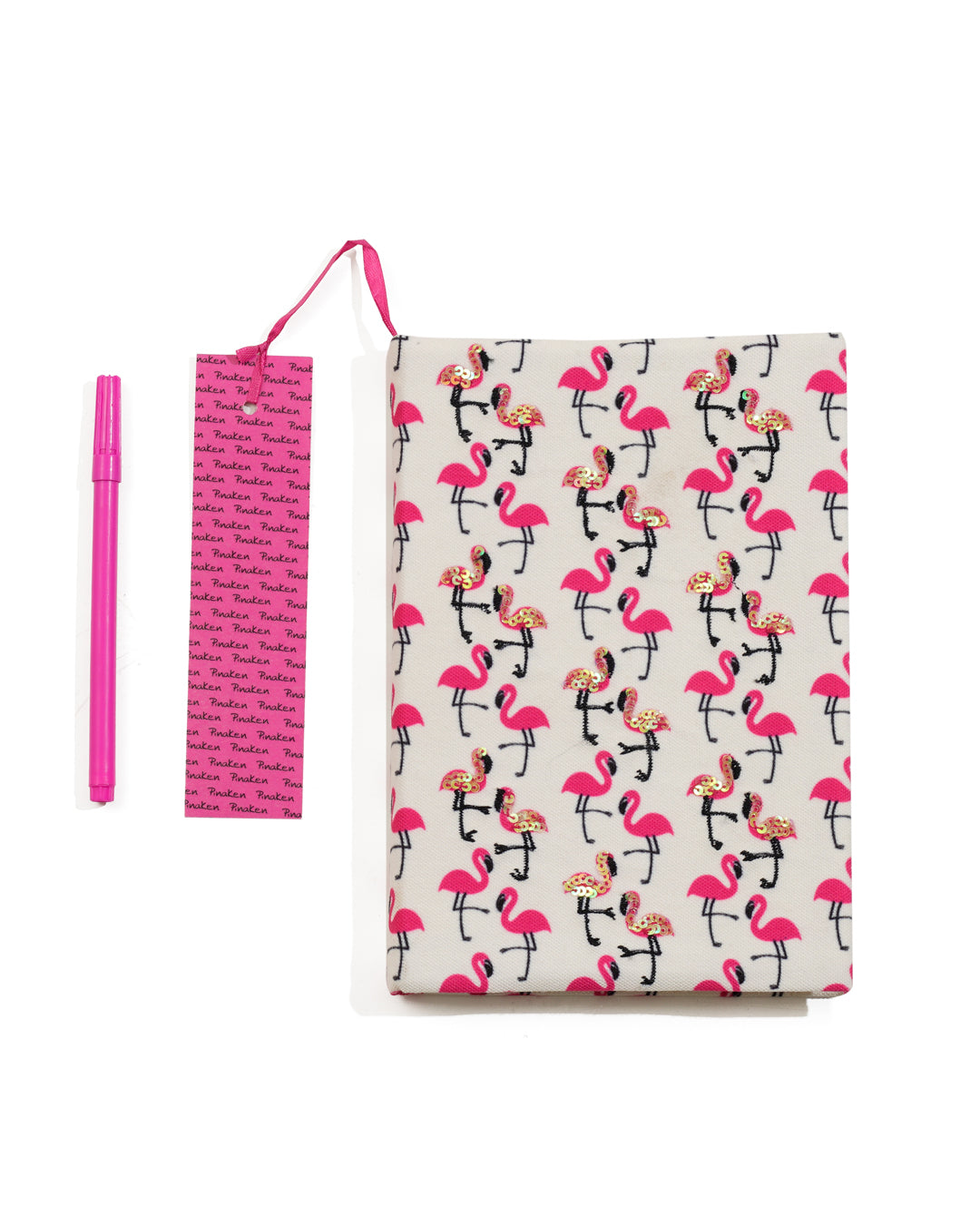 Flamingo Blush Fabric Notebook 8 X 6"