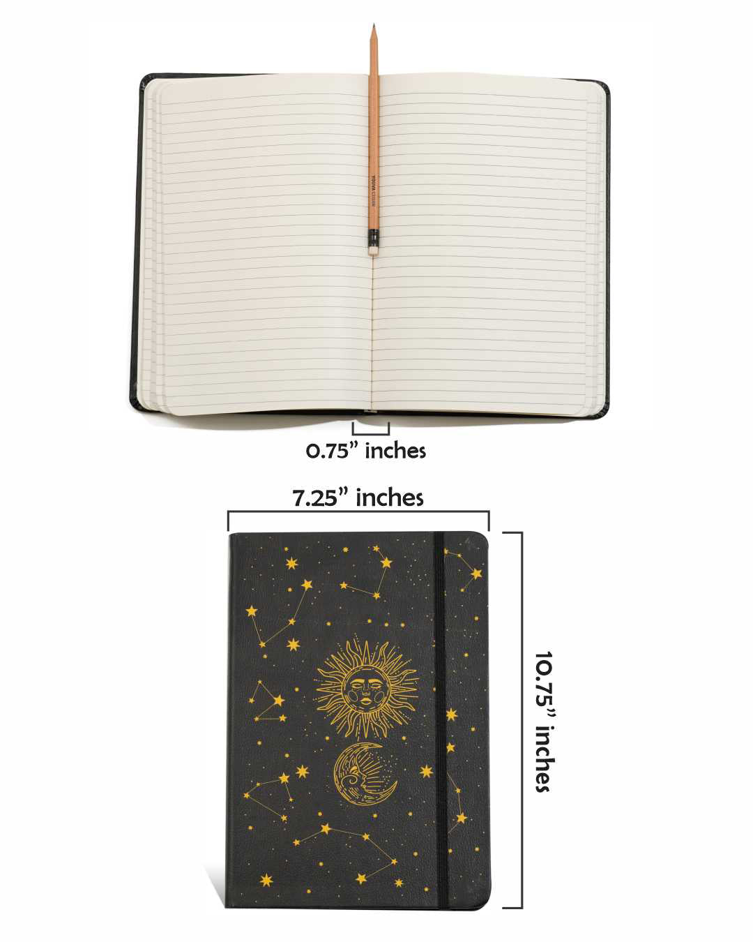 Celestial A4 Notebook With Printed Vegan Leather