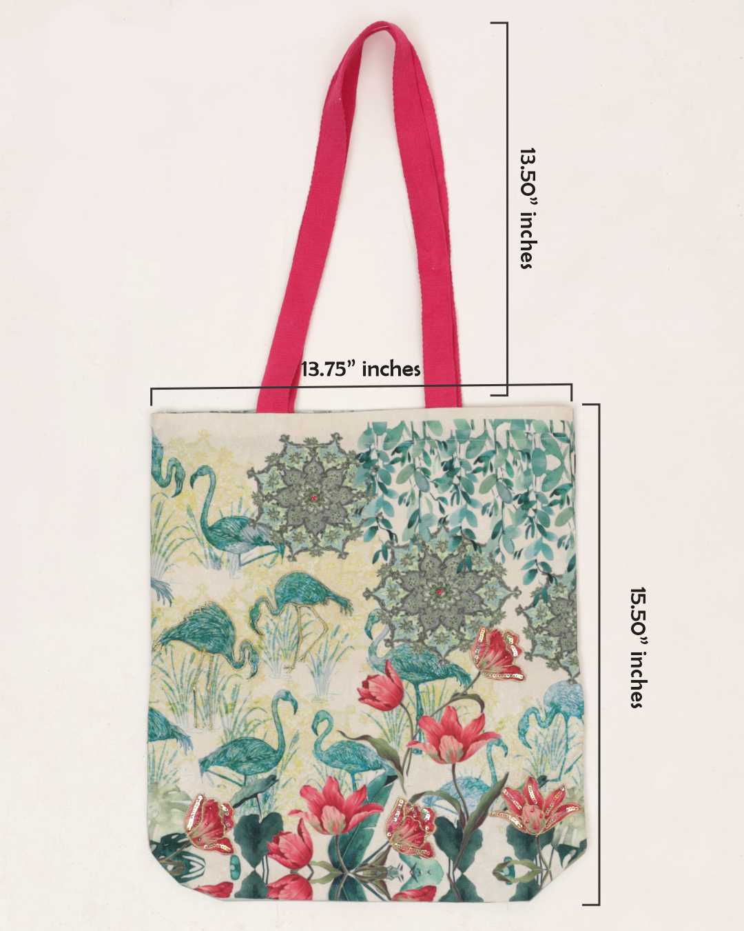 ETHNIC FLAMINGO NIWAD HANDLE TOTEBAG